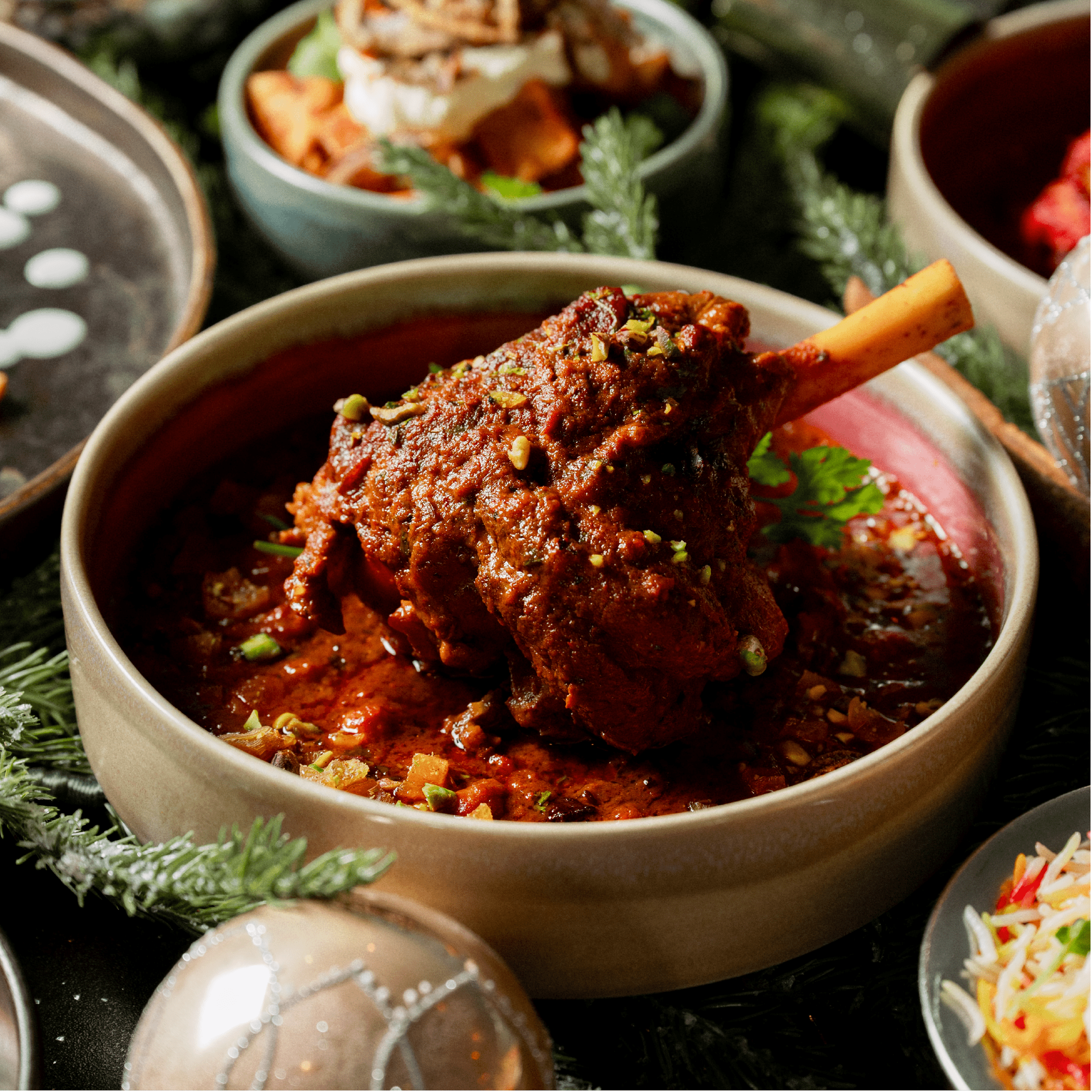 Halal festive dining setup at Shakinah Restaurant Malta with elegant décor, soft lighting, and a luxurious atmosphere.